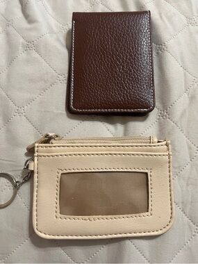 Brown Leather wallet belt clip style, and ID Card Wallet coin/card wallet